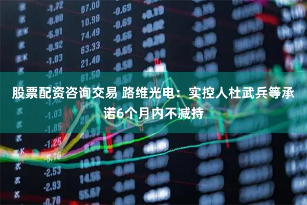 股票配资咨询交易 路维光电：实控人杜武兵等承诺6个月内不减持